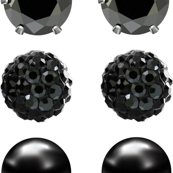 Elegant Birthstone Studs Earring Set - 6mm Round, 3 Pairs for Every Occasion - Picture 1 of 7